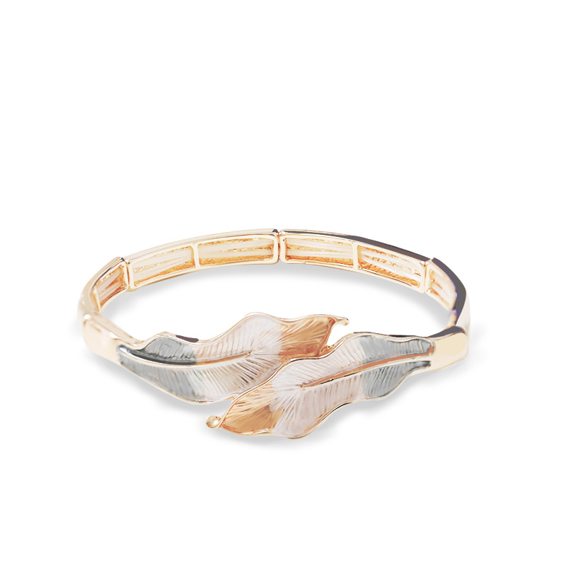 BRACCIALE ELASTICO CON FOGLIE SMALTATE - SW25704B52 BRACCIALE ELASTICO CON FOGLIE SMALTATE - SW25704B52
