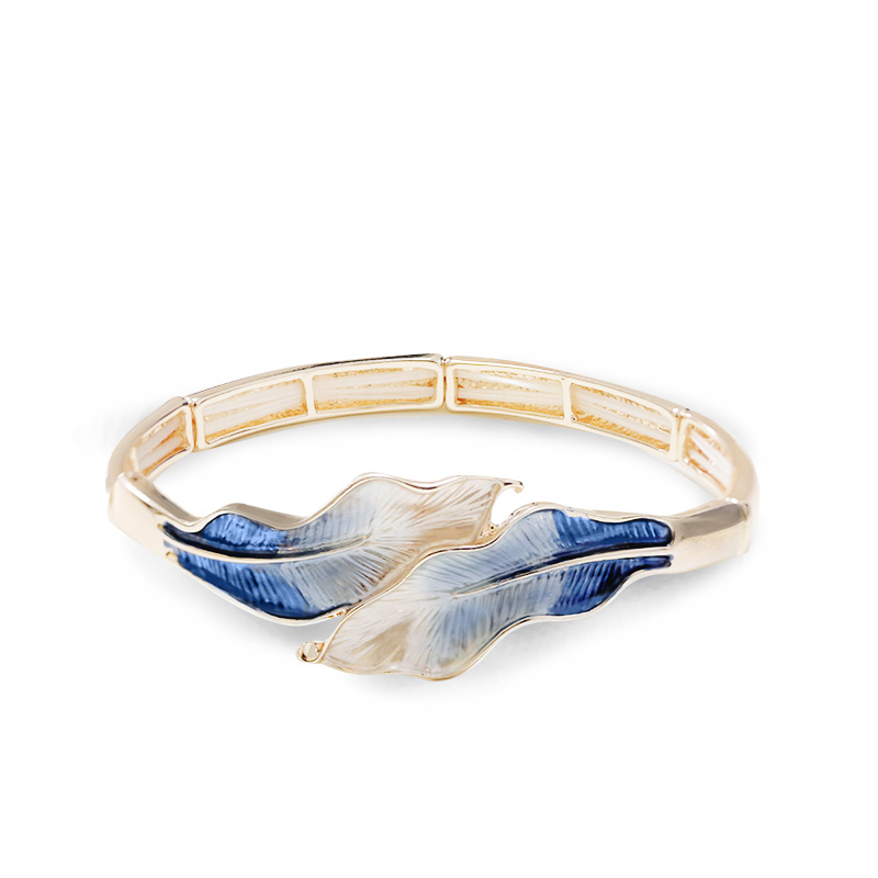 BRACCIALE ELASTICO CON FOGLIE SMALTATE - SW25704B52 BRACCIALE ELASTICO CON FOGLIE SMALTATE - SW25704B52
