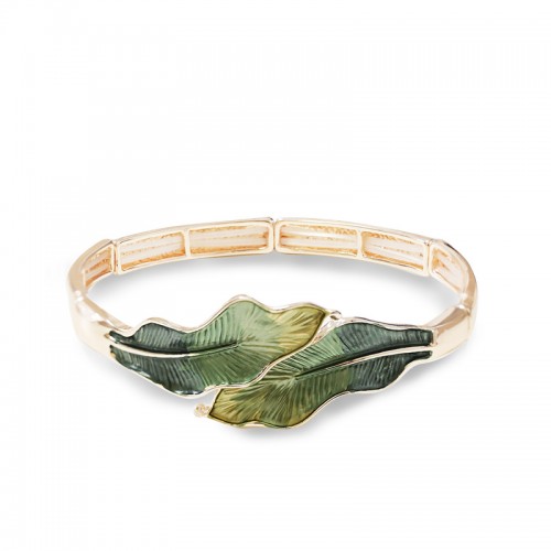 BRACCIALE ELASTICO CON FOGLIE SMALTATE - SW25704B52