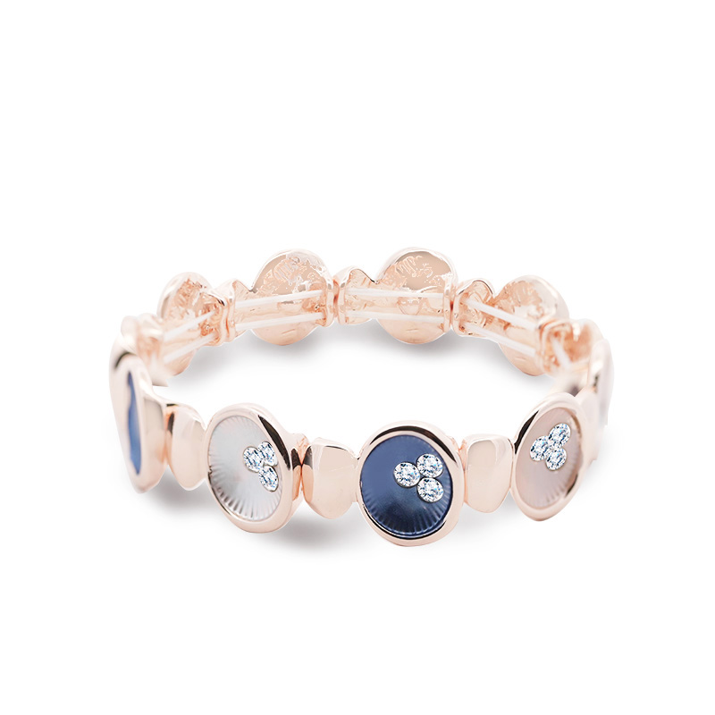 BRACCIALE ELASTICO GEOMETRICO SMALTATO CON STRASS - SW25704B57