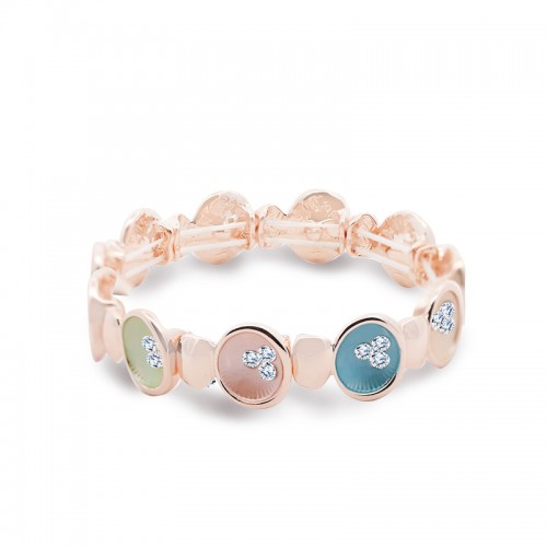 BRACCIALE ELASTICO GEOMETRICO SMALTATO CON STRASS - SW25704B57