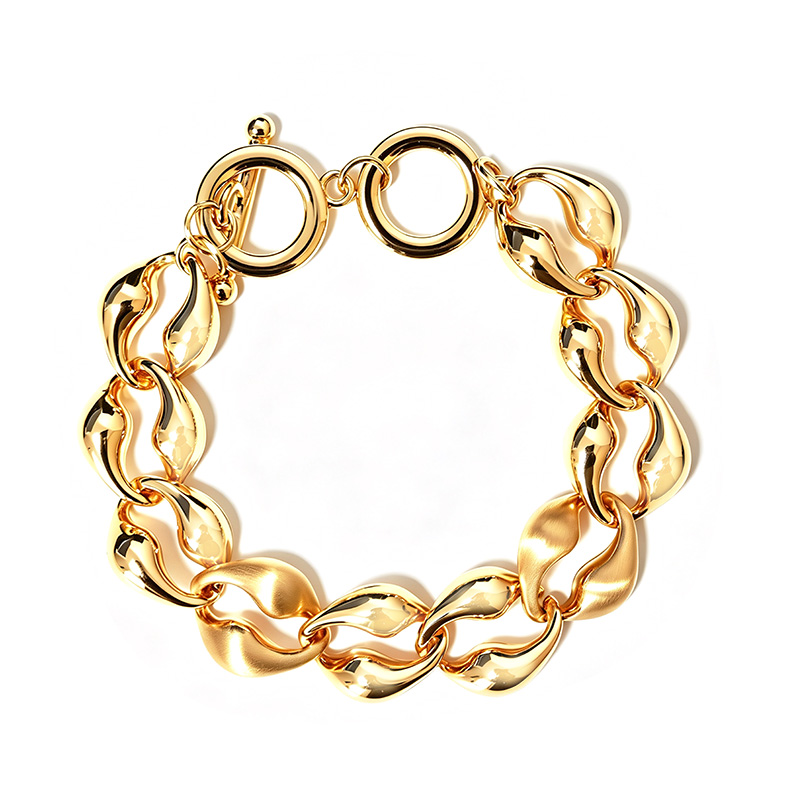 BRACCIALE A CATENA CON MAGLIE OVALI RITORTE - SW2580C506