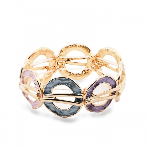 ENAMEL CIRCLES ELASTIC BRACELET - SW2588B59