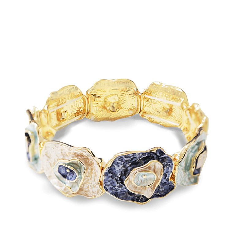 BRACCIALE ELASTICO GEOMETRICO SMALTATO A TRE STRATI - SW2588B60 BRACCIALE ELASTICO GEOMETRICO SMALTATO A TRE STRATI - SW2588B60