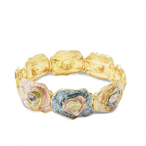 BRACCIALE ELASTICO GEOMETRICO SMALTATO A TRE STRATI - SW2588B60