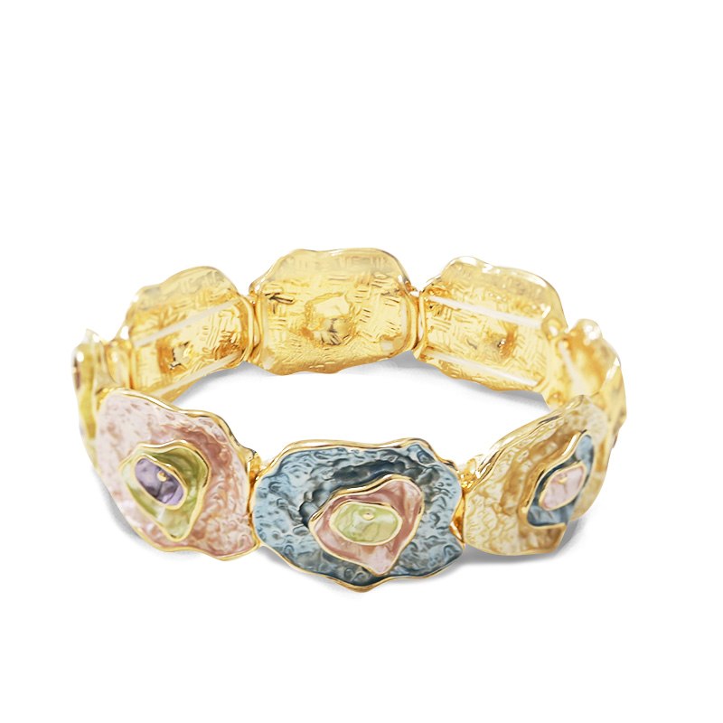 BRACCIALE ELASTICO GEOMETRICO SMALTATO A TRE STRATI - SW2588B60 BRACCIALE ELASTICO GEOMETRICO SMALTATO A TRE STRATI - SW2588B60