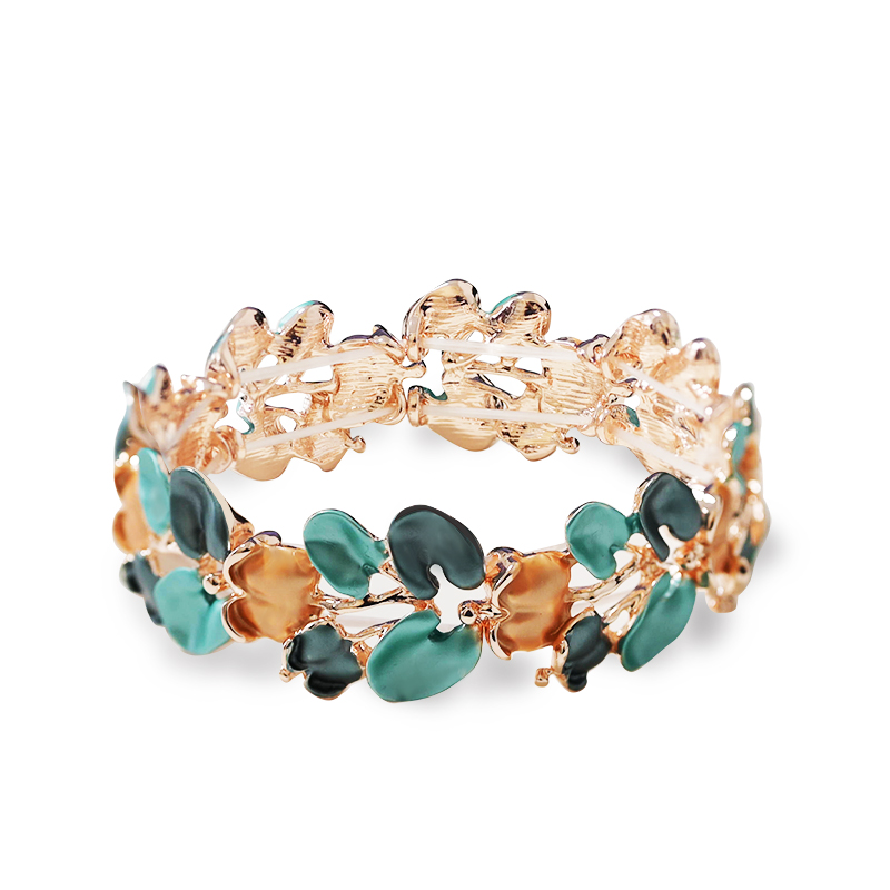 BRACCIALE ELASTICO FOGLIE SMALTATE - SW2588C417