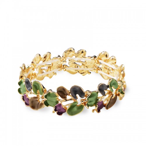 BRACCIALE ELASTICO FOGLIE SMALTATE - SW2588C417