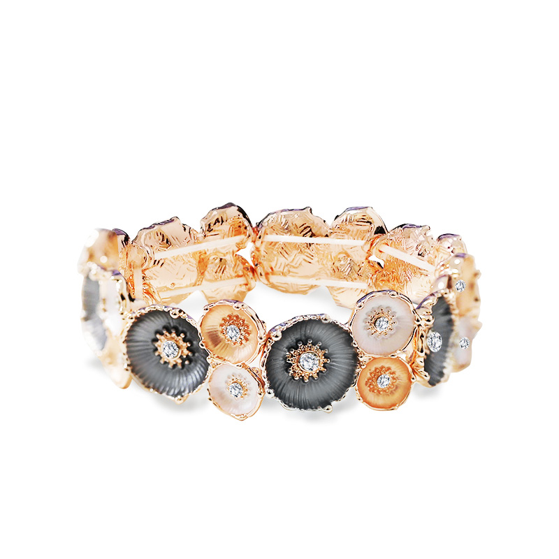 BRACCIALE FLOREALE SMALTATO CON STRASS - SW2588C444