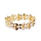 BRACCIALE ELASTICO FIORI SMALTATI CON PERLE - SW2588C458