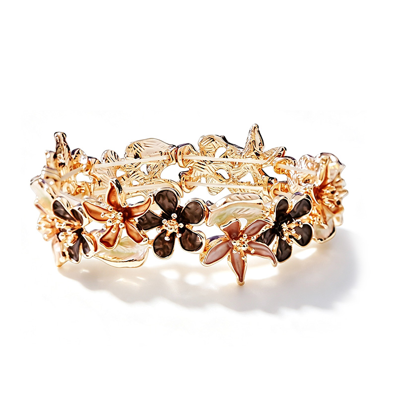 BRACCIALE ELASTICO FIORI SMALTATI - SW2588C460