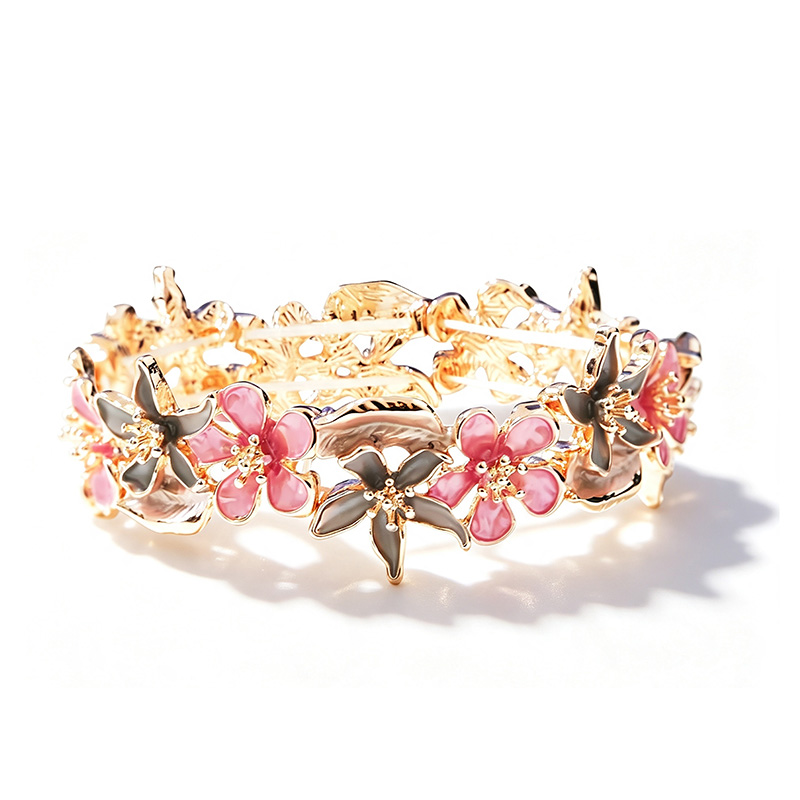BRACCIALE ELASTICO FIORI SMALTATI - SW2588C460