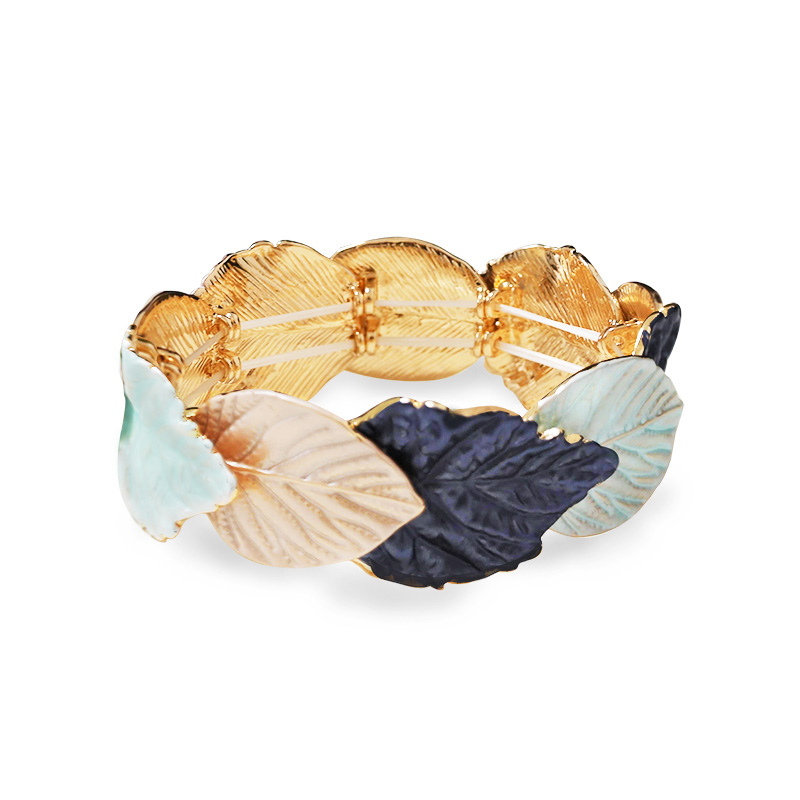 BRACCIALE ELASTICO FOGLIE SMALTATE - SW2588C463