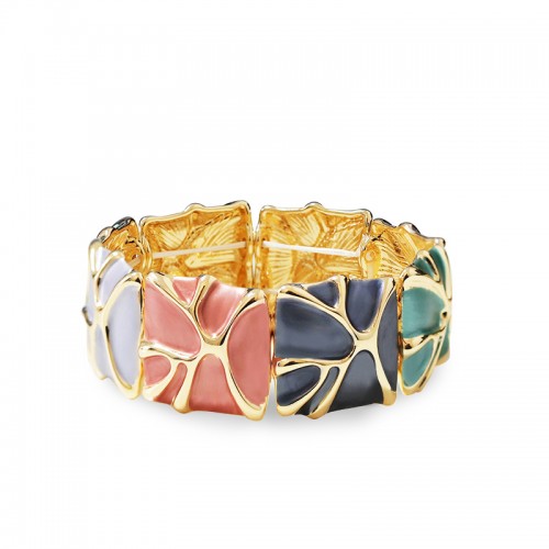 BRACCIALE ELASTICO SMALTATO CON MOTIVO ASTRATTO - SW2588C468