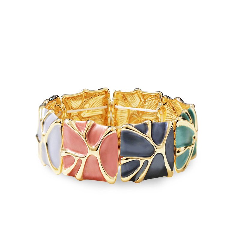 BRACCIALE ELASTICO SMALTATO CON MOTIVO ASTRATTO - SW2588C468