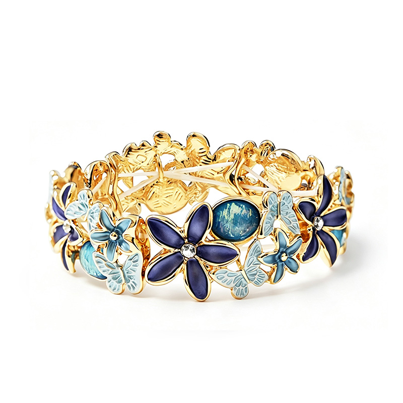 BRACCIALE ELASTICO FIORI E FARFALLE SMALTATI - SW2688C773