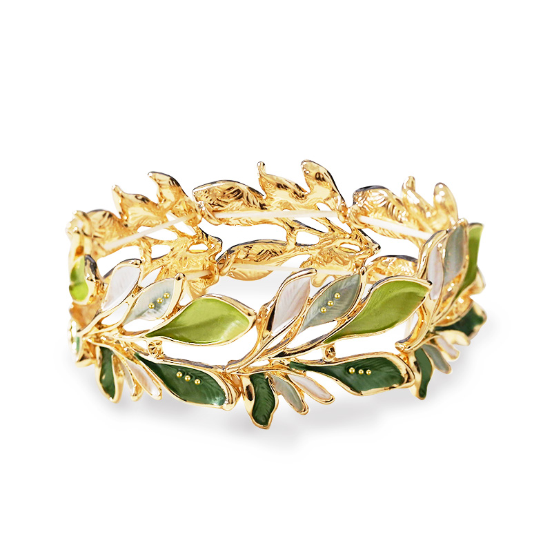 BRACCIALE ELASTICO FOGLIE SMALTATE - SW2688C777