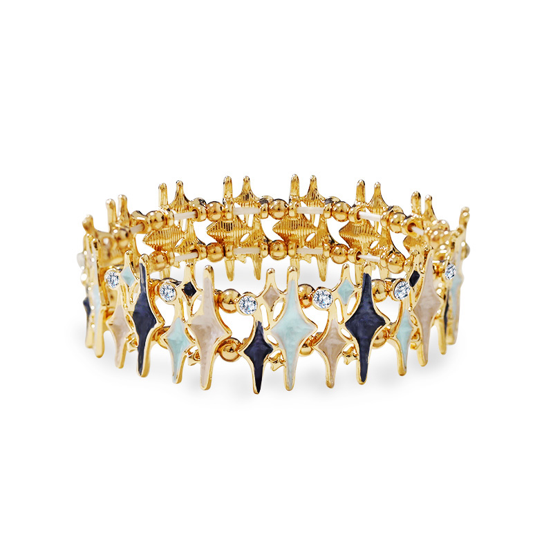 BRACCIALE ELASTICO CON STELLE SMALTATE A QUATTRO PUNTE - SW2688C781