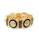 BRACCIALE ELASTICO SMALTATO CON MOTIVI CIRCOLARI E STRASS - SW2688C782