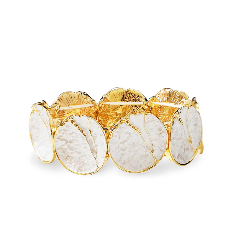 BRACCIALE ELASTICO CON DISCHI SMALTATI EFFETTO MARTELLATO - SW2688C805