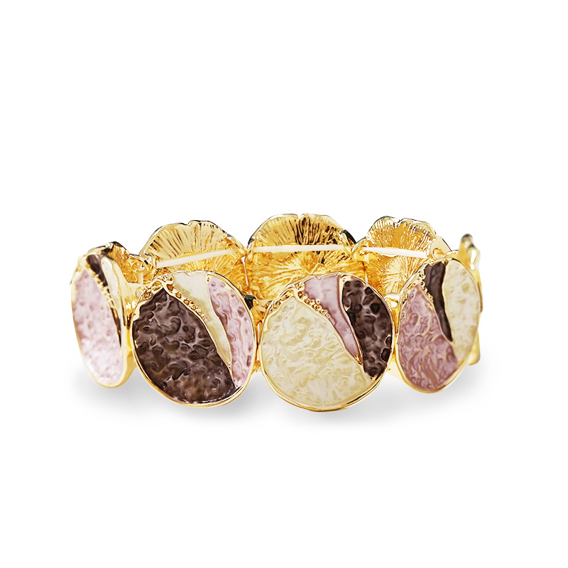 BRACCIALE ELASTICO CON DISCHI SMALTATI EFFETTO MARTELLATO - SW2688C805