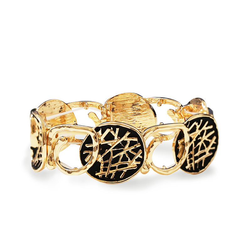 BRACCIALE ELASTICO CON DISCHI SMALTATI E LINEE CAOTICHE - SW2688C820