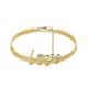 BRACCIALE CATENA CUBANA PIATTA CON SCRITTA 'LOVE' IN ZIRCONI - YC2464B977