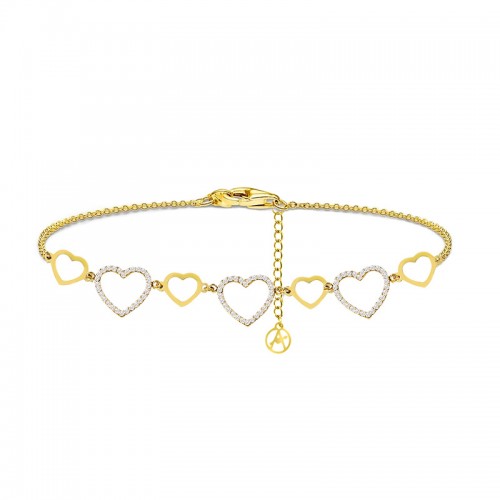 BRACCIALE CON CUORI IN STRASS - YC25100B331