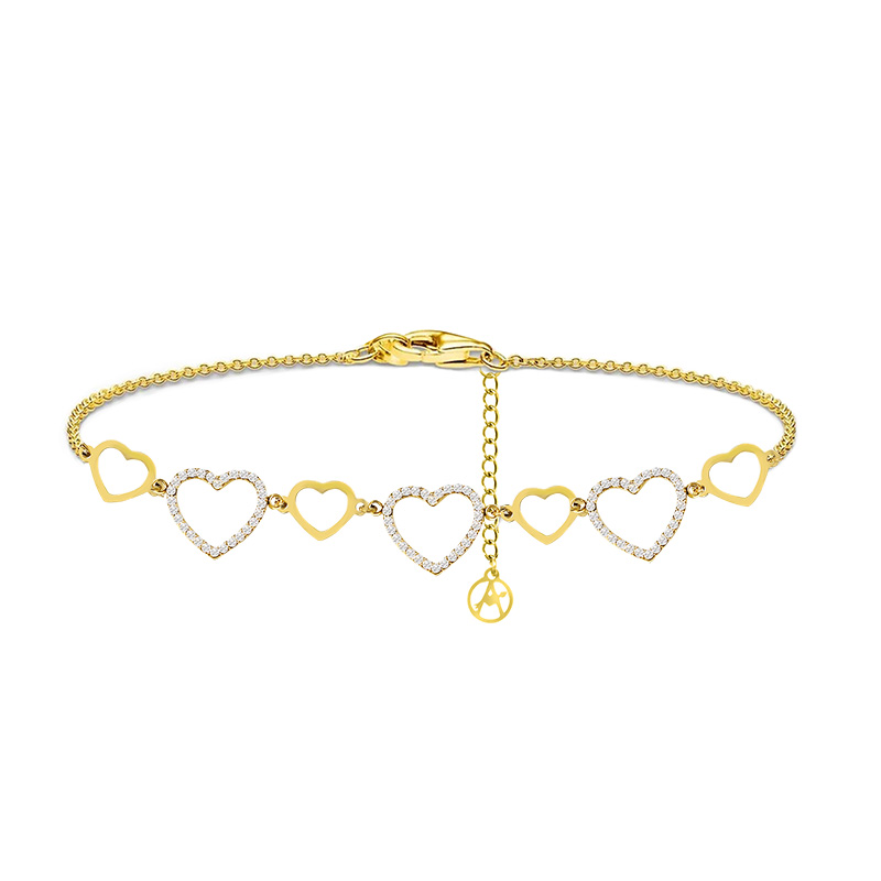 BRACCIALE CON CUORI IN STRASS - YC25100B331 BRACCIALE CON CUORI IN STRASS - YC25100B331