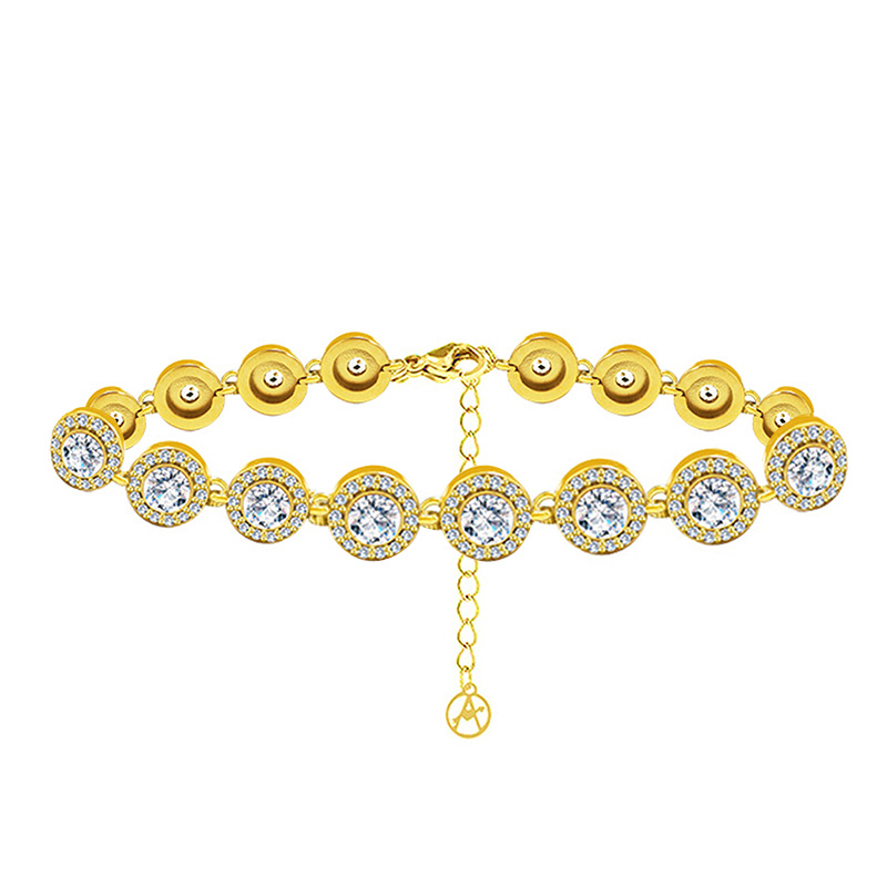 BRACCIALE CON ZIRCONI ROTONDI COLORATI - YC25176C339