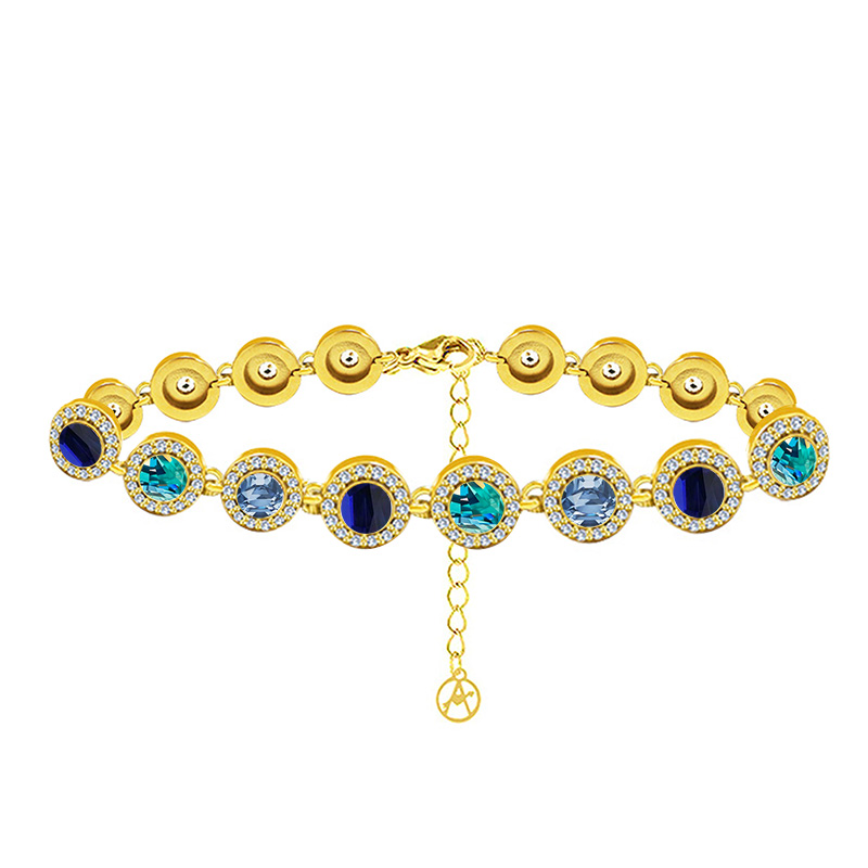 BRACCIALE CON ZIRCONI ROTONDI COLORATI - YC25176C339