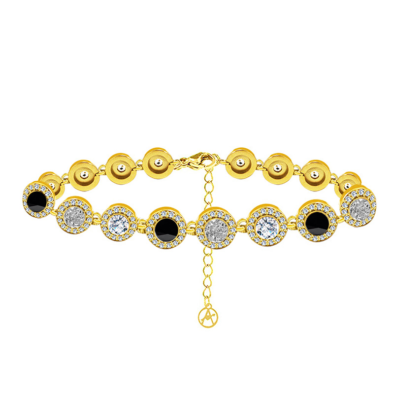 BRACCIALE CON ZIRCONI ROTONDI COLORATI - YC25176C339