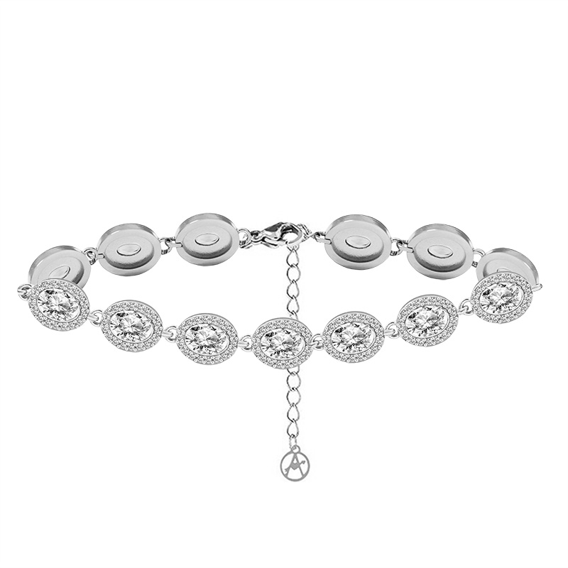 BRACCIALE CON ZIRCONI OVALI COLORATI - YC25176C341