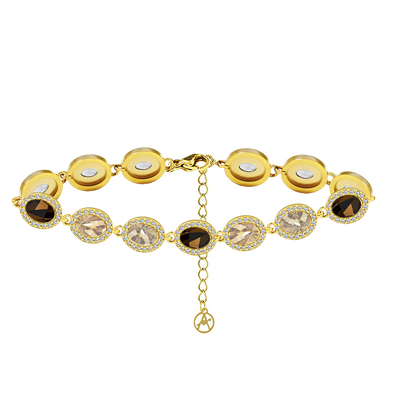 BRACCIALE CON ZIRCONI OVALI COLORATI - YC25176C341