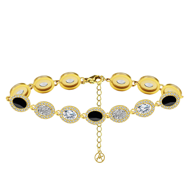 BRACCIALE CON ZIRCONI OVALI COLORATI - YC25176C341