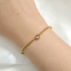 BRACCIALE CATENA A SFERA CON CUORE ROSA - YC2548B258