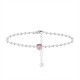 BRACCIALE CATENA A SFERA CON CUORE ROSA - YC2548B258