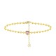BRACCIALE CATENA A SFERA CON CUORE ROSA - YC2548B258