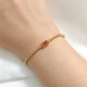 BRACCIALE CATENA A SFERA CON RETTANGOLO ARANCIONE - YC2548B259