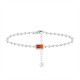 BRACCIALE CATENA A SFERA CON RETTANGOLO ARANCIONE - YC2548B259