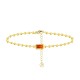BRACCIALE CATENA A SFERA CON RETTANGOLO ARANCIONE - YC2548B259