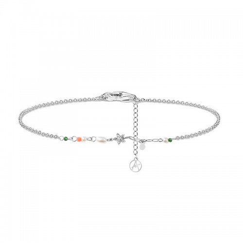 BRACCIALE FIORE IN STRASS CON PERLE - YC2552B134