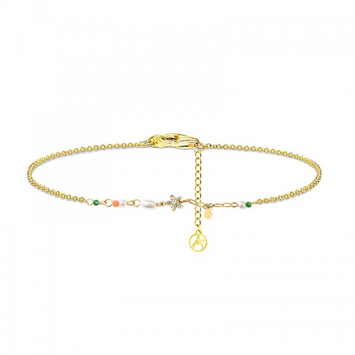 BRACCIALE FIORE IN STRASS CON PERLE - YC2552B134