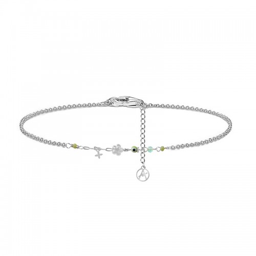 BRACCIALE CON FIORE E OCCHIO DI DIAVOLO - YC2552B135