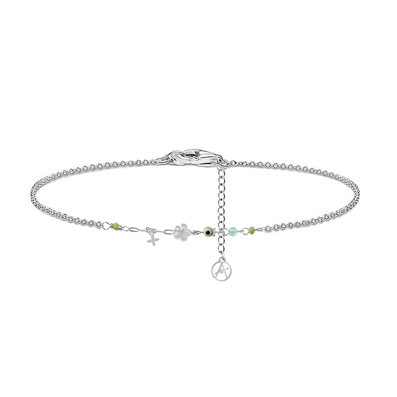 BRACCIALE CON FIORE E OCCHIO DI DIAVOLO - YC2552B135