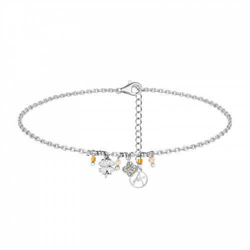 BRACCIALE QUADRIFOGLIO IN ZIRCONE CON CRISTALLO - YC2556B129