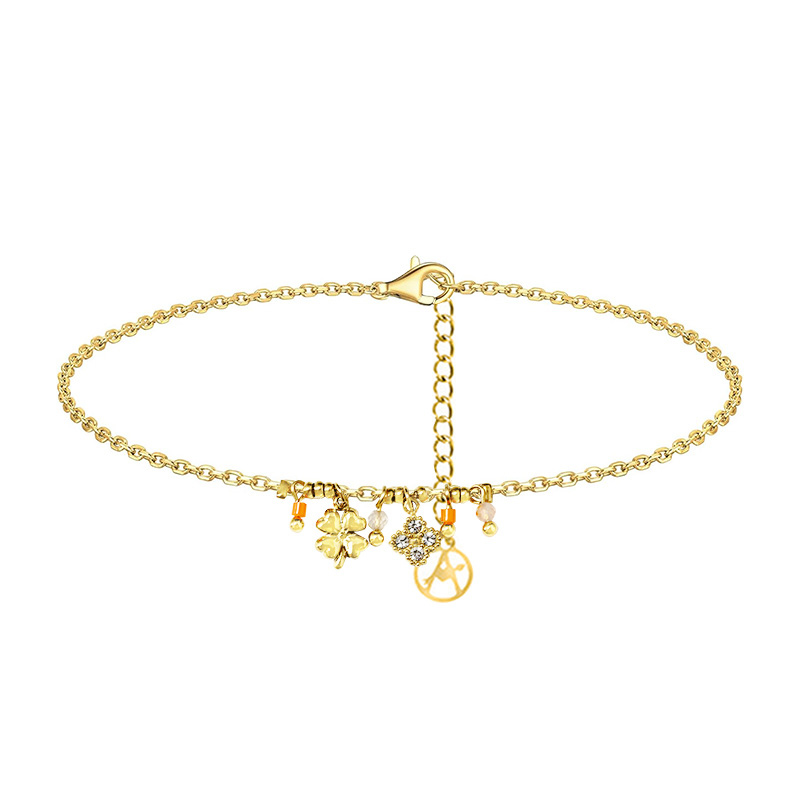 BRACCIALE QUADRIFOGLIO IN ZIRCONE CON CRISTALLO - YC2556B129 BRACCIALE QUADRIFOGLIO IN ZIRCONE CON CRISTALLO - YC2556B129
