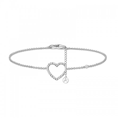 BRACCIALE CON PUNTO LUCE E CUORE IN STRASS - YC2560B191