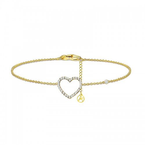BRACCIALE CON PUNTO LUCE E CUORE IN STRASS - YC2560B191