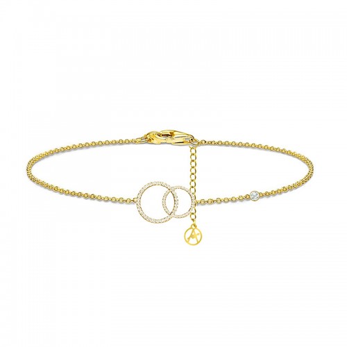 BRACCIALE CON PUNTO LUCE E DOPPIO CERCHIO IN STRASS - YC2560B203